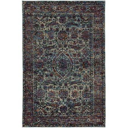 Oriental Weavers 2 x 12 ft. 6 in. Andorra Area Rug, Blue and Purple A6846B076365ST